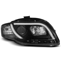 [Fényszórók Tube light Drl Fekete  Audi A4 B7 11.04-03.08]