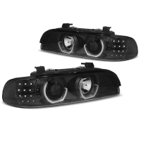 [Fényszórók Angel Eyes 3d fekete Bmw E39 09.95-06.03]