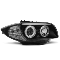 [Fényszórók Angel Eyes Fekete Bmw 1 E87/E81/82/88 04-11]