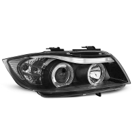 [Fényszórók Angel Eyes Fekete Bmw E90/E91 03.05-08.08]