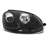 [Fényszórók True Drl Fekete Vw Golf 5 10.03-09]