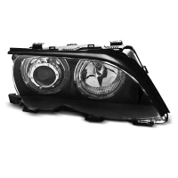 [Fényszórók Angel Eyes Led Fekete Bmw E46 09.01-03.05]