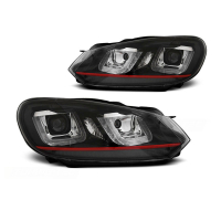 [Fényszórók U-Led light Drl Black Red llne Vw Golf 6 08-12]