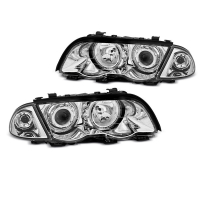 [Fényszórók Angel Eyes Led Chrome Bmw E46 05.98-08.01 S/T]