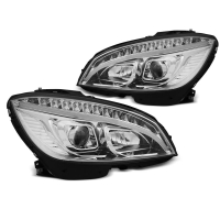 [Fényszórók Tube light Króm Mercedes W204 07-10]