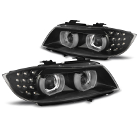 [Xenon Fényszórók Angel Eyes Led Drl fekete Bmw E90/E91 09-11]