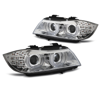 [Xenon Fényszórók Angel Eyes Led Drl Chrome Bmw E90/E91 09-11]