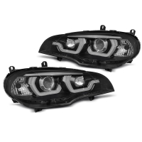 [Fényszórók Tube light Drl Fekete Bmw X5 E70 07-13]