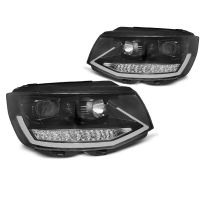 [Fényszórók Tube light Drl Fekete Chrome Seq Vw T6 15-19]