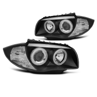 [Fényszórók Angel Eyes Ccfl Fekete Bmw 1 E87/E81/82/88 04-11]