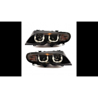 [Headlights Halogen Black suitable for BMW 3 (E46) Sedan Touring Facelift 2001-2005]