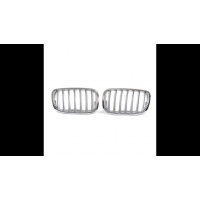 [Sport Grille Single Line Matt Silver suitable for BMW X6 (E71, E72) X5 (E70) 2008-2014]