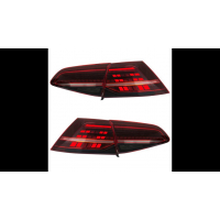 [LED TAIL LIGHTS(RED LENS) SUITABLE FOR VOLKSWAGEN GOLF 7 7.5 2012-2020 WITH WIRING KIT; SEQUENTIAL INDICATOR]