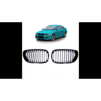 [Sport Grille Single Line Gloss Black suitable for BMW 3 (E46) Coupe Convertible Facelift 2003-2006]