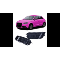 [Sport Fog Light Covers Gloss Black suitable for AUDI A1 (8X) Sportback Hatchback Pre-Facelift 2010-2015]