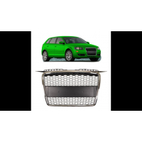 [Sport Grille Chrome & Gloss Black suitable for AUDI A3 (8P) Sportback Hatchback Pre-Facelift 2005-2008]