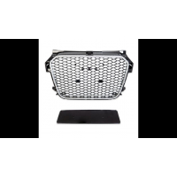 [Sport Grille Silver & Gloss Black suitable for AUDI A1 (8X) Sportback Hatchback Pre-Facelift 2010-2015]