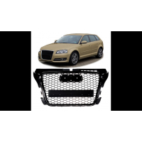 [Sport Grille Gloss Black W/O PDC suitable for AUDI A3 (8P) Sportback Hatchback Convertible Facelift 2008-2012]