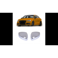 [Mirror Cover Set Matt Silver Lane Assist suitable for AUDI A3 (8V) Hatchback Sportback Saloon 2013-2020]