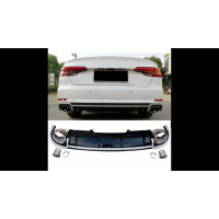 [Sport Rear Spoiler Diffuser W/Pipes suitable for AUDI A4 B8 (8K) Sedan Avant Facelift 2015-2017]