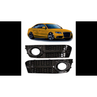 [Sport Fog Light Covers Gloss Black suitable for AUDI A4 B8 (8K) Sedan Avant Pre-Facelift 2008-2011]