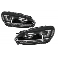 [VW Golf 6 VI (2008-2013) Golf 7 3D LED DRL U-Design LED Flowing Turning Light króm használható fényszórók]