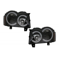 [Angel Eyes fényszórók LED BAR alkalmas Jeep Grand Cherokee WK (2005-2008) Black]