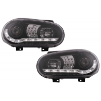 [LED-es fényszórók nappali fény VW Golf IV 4 Cabriolet ferdehátú változathoz (1997.09-2003.09.) Black]